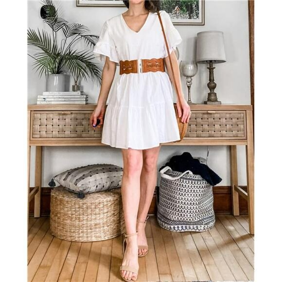 Womens wide elastic waist belt stretchy vintage retro fashion cinch belt for dre - Picture 6 of 8